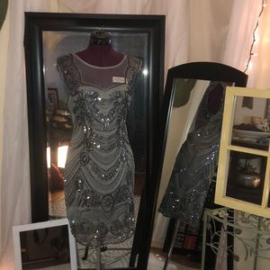 Silver sequin cocktail dress